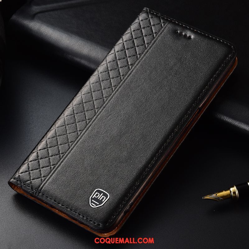 Étui Samsung Galaxy A50s Cuir Véritable Incassable Plaid, Coque Samsung Galaxy A50s Tout Compris Téléphone Portable Braun