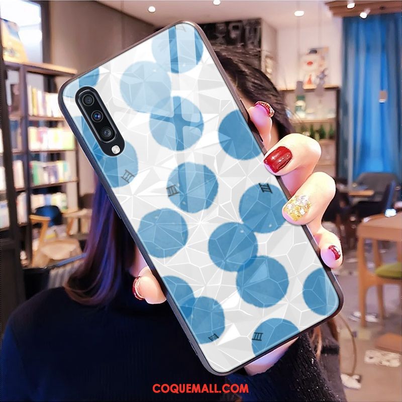 Étui Samsung Galaxy A50s Losange Dessin Animé Fluide Doux, Coque Samsung Galaxy A50s Bleu Étoile