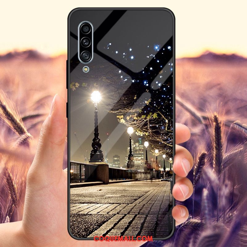 Étui Samsung Galaxy A50s Net Rouge Miroir Téléphone Portable, Coque Samsung Galaxy A50s Amoureux Noir