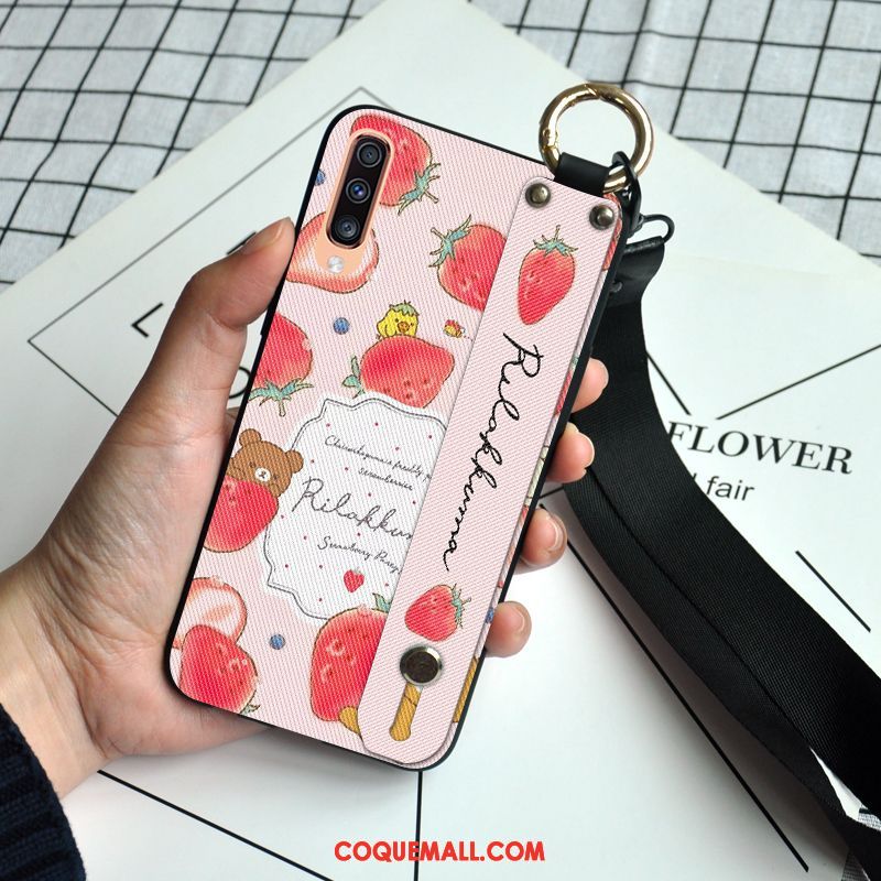 Étui Samsung Galaxy A50s Téléphone Portable Fraise Dessin Animé, Coque Samsung Galaxy A50s Personnalité Incassable