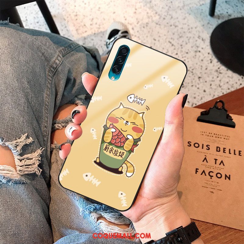 Étui Samsung Galaxy A50s Téléphone Portable Verre Tendance, Coque Samsung Galaxy A50s Jaune Vent Beige