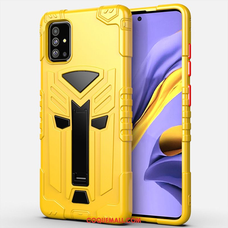 Étui Samsung Galaxy A51 Jaune Silicone Protection, Coque Samsung Galaxy A51 Étoile Téléphone Portable