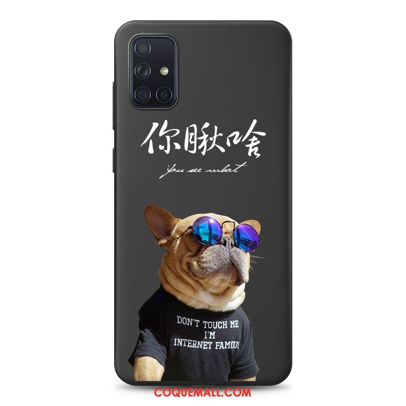 Étui Samsung Galaxy A51 Personnalité Étoile Chat, Coque Samsung Galaxy A51 Délavé En Daim Tout Compris