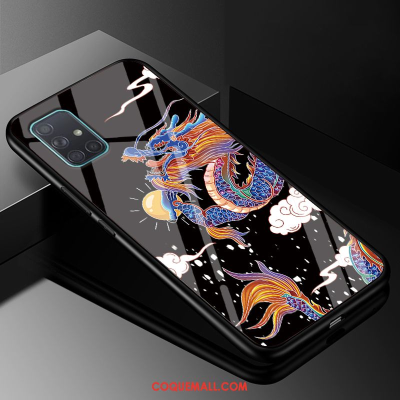 Étui Samsung Galaxy A51 Silicone Incassable Style Chinois, Coque Samsung Galaxy A51 Verre Marque De Tendance