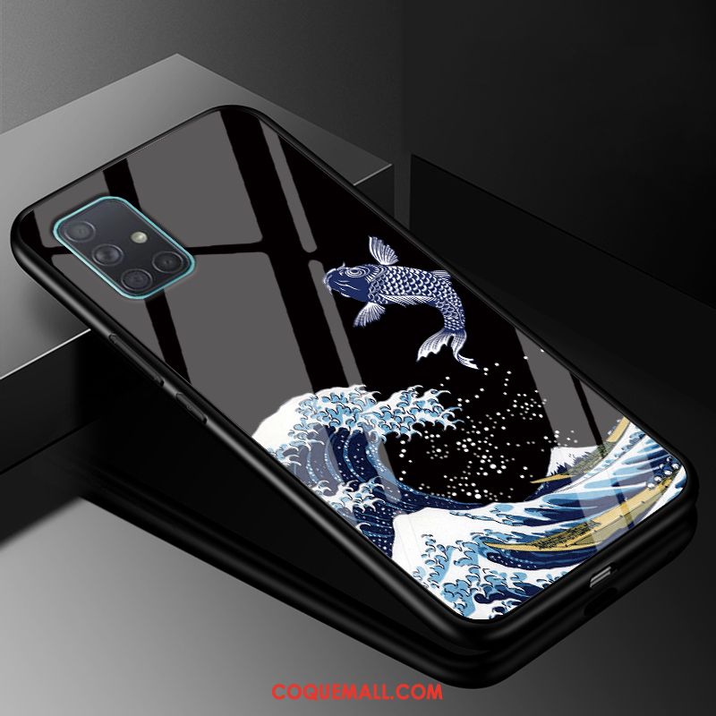 Étui Samsung Galaxy A51 Silicone Incassable Style Chinois, Coque Samsung Galaxy A51 Verre Marque De Tendance