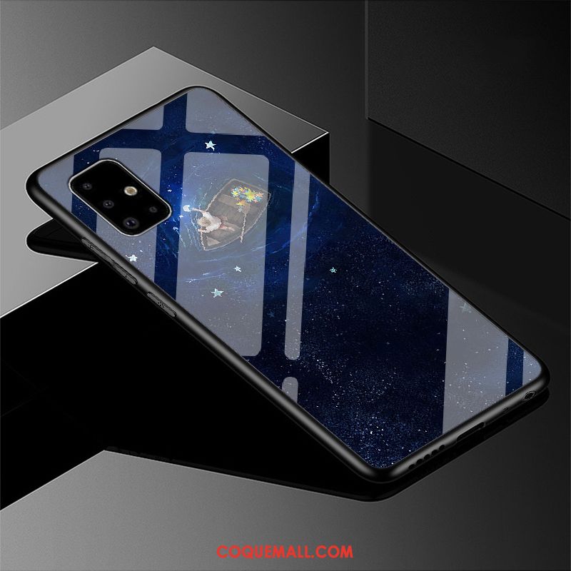 Étui Samsung Galaxy A51 Style Chinois Incassable Noir, Coque Samsung Galaxy A51 Britanique Verre