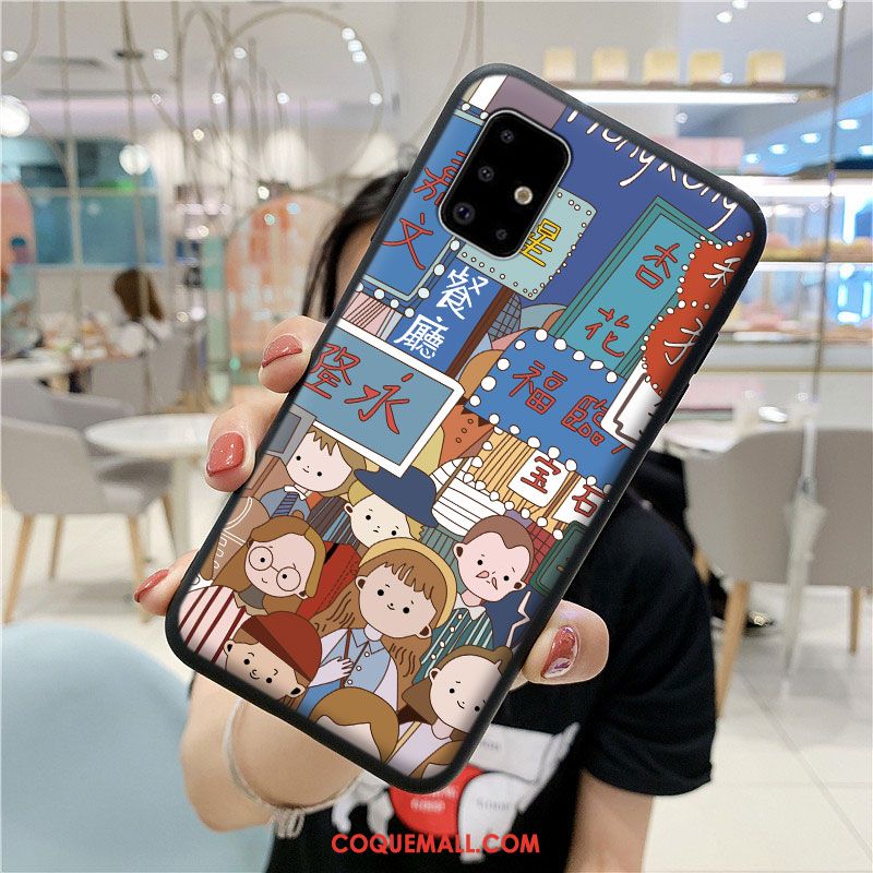 Étui Samsung Galaxy A51 Téléphone Portable Protection Fluide Doux, Coque Samsung Galaxy A51 Bleu Dessin Animé