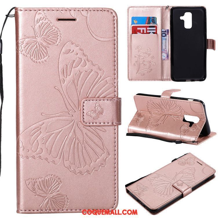 Étui Samsung Galaxy A6+ Fluide Doux Téléphone Portable Étui En Cuir, Coque Samsung Galaxy A6+ Incassable Étoile