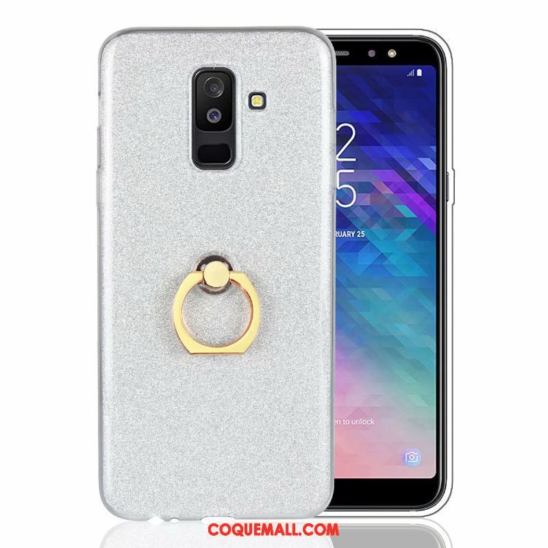 Étui Samsung Galaxy A6+ Gris Fluide Doux Étoile, Coque Samsung Galaxy A6+ Protection Support