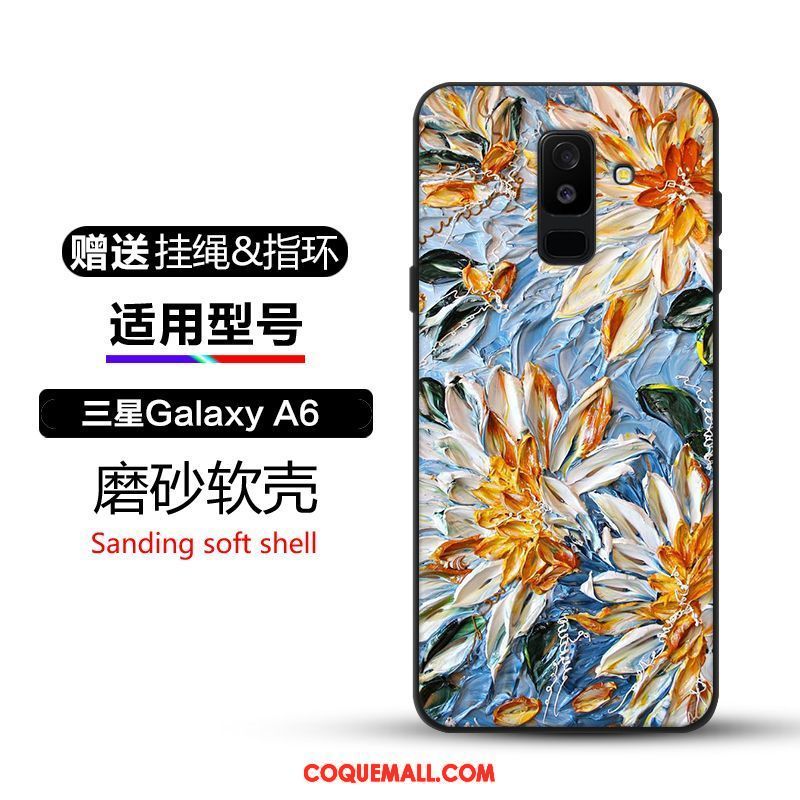 Étui Samsung Galaxy A6 Incassable Bleu Étoile, Coque Samsung Galaxy A6 Téléphone Portable Charmant