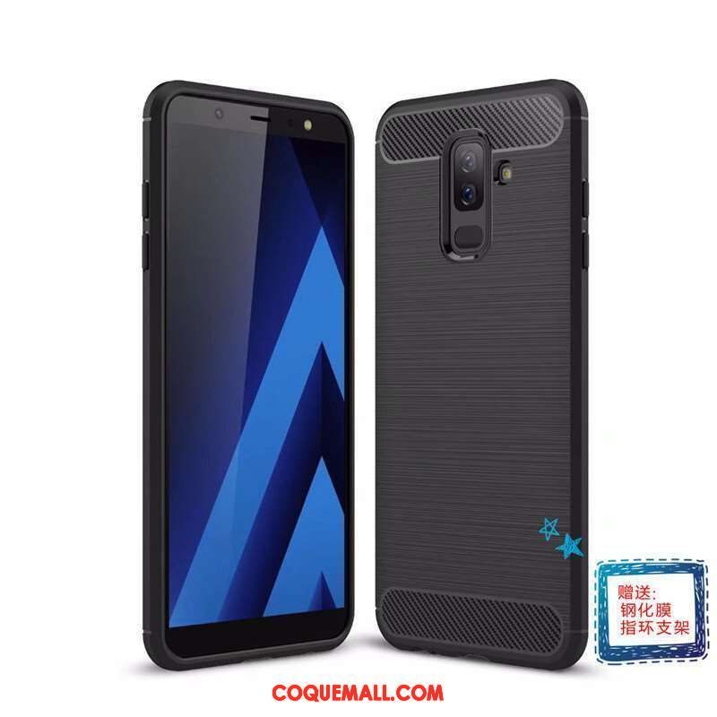 Étui Samsung Galaxy A6+ Incassable Tout Compris Téléphone Portable, Coque Samsung Galaxy A6+ Noir Foncé