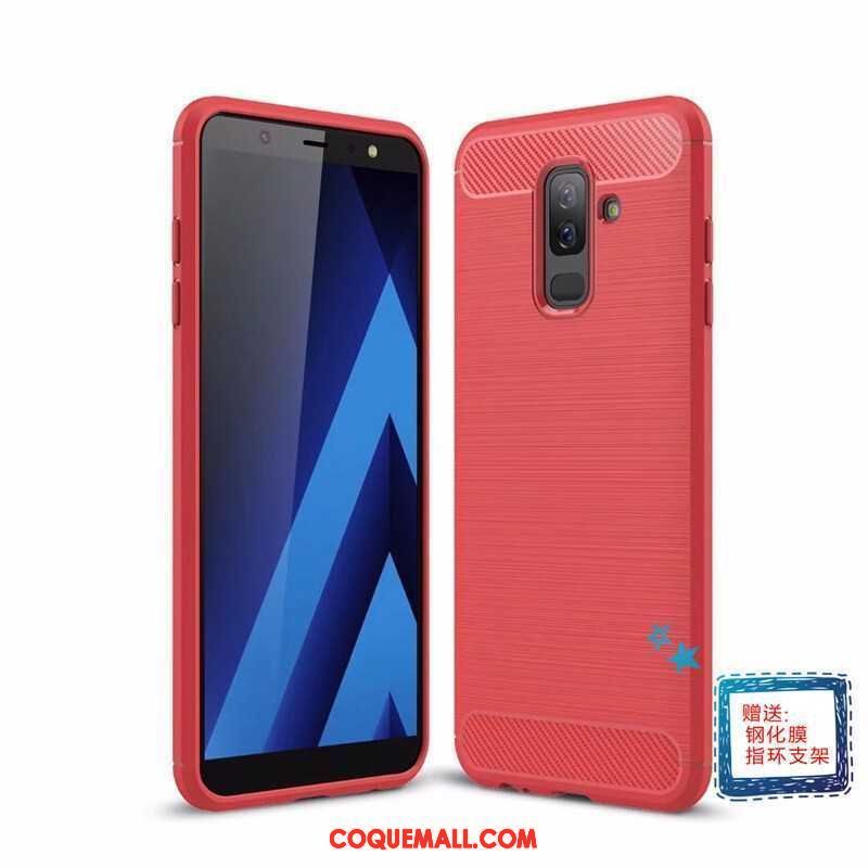 Étui Samsung Galaxy A6+ Incassable Tout Compris Téléphone Portable, Coque Samsung Galaxy A6+ Noir Foncé