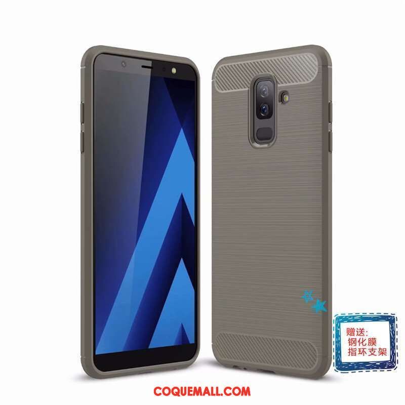 Étui Samsung Galaxy A6+ Incassable Tout Compris Téléphone Portable, Coque Samsung Galaxy A6+ Noir Foncé