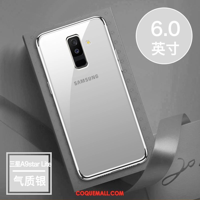 Étui Samsung Galaxy A6+ Légère Transparent Rose, Coque Samsung Galaxy A6+ Fluide Doux Étoile