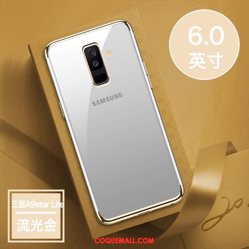 Étui Samsung Galaxy A6+ Légère Transparent Rose, Coque Samsung Galaxy A6+ Fluide Doux Étoile