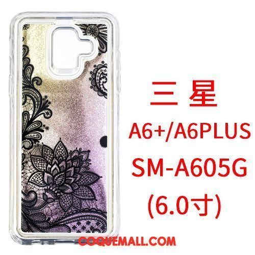 Étui Samsung Galaxy A6+ Ornements Suspendus Quicksand Silicone, Coque Samsung Galaxy A6+ Protection Téléphone Portable