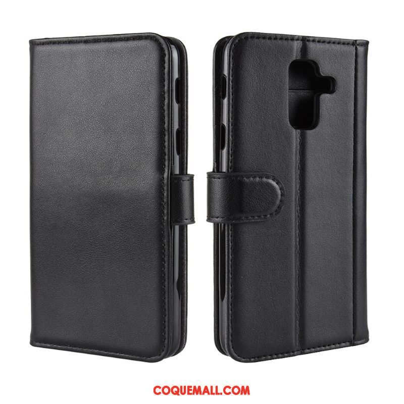 Étui Samsung Galaxy A6+ Portefeuille Étoile Protection, Coque Samsung Galaxy A6+ Incassable Étui En Cuir