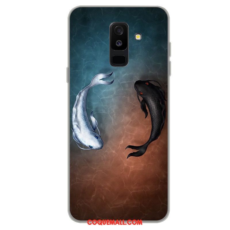 Étui Samsung Galaxy A6 Protection Étoile Noir, Coque Samsung Galaxy A6 Dessin Animé Téléphone Portable