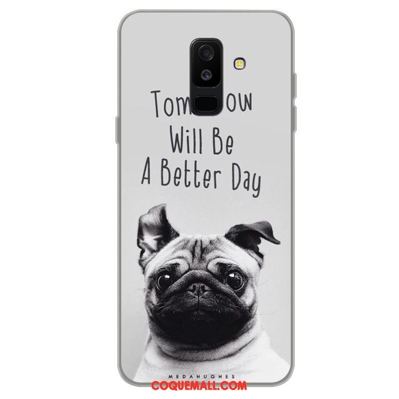 Étui Samsung Galaxy A6 Protection Étoile Noir, Coque Samsung Galaxy A6 Dessin Animé Téléphone Portable