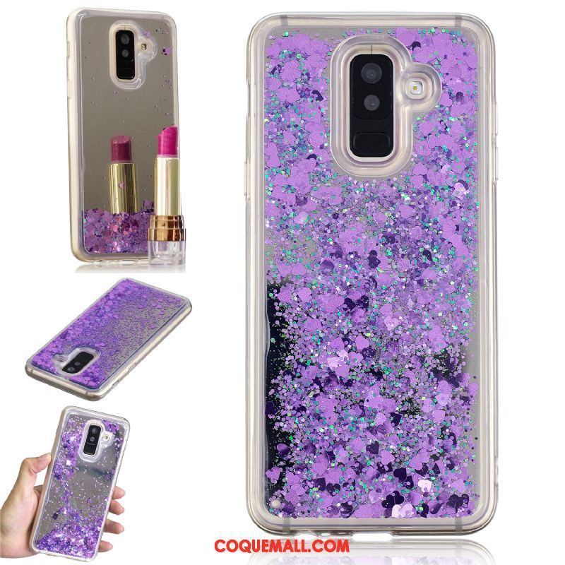 Étui Samsung Galaxy A6 Rose Miroir Tendance, Coque Samsung Galaxy A6 Étoile Placage