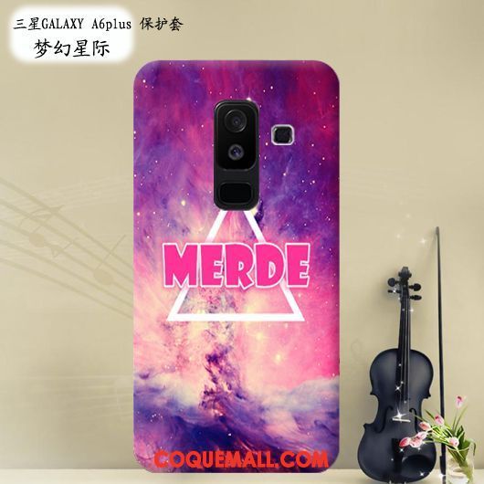 Étui Samsung Galaxy A6+ Rose Tout Compris Protection, Coque Samsung Galaxy A6+ Personnalisé Silicone