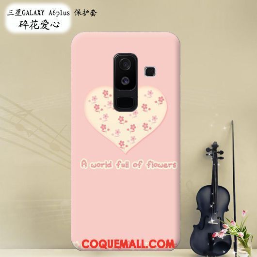 Étui Samsung Galaxy A6+ Rose Tout Compris Protection, Coque Samsung Galaxy A6+ Personnalisé Silicone