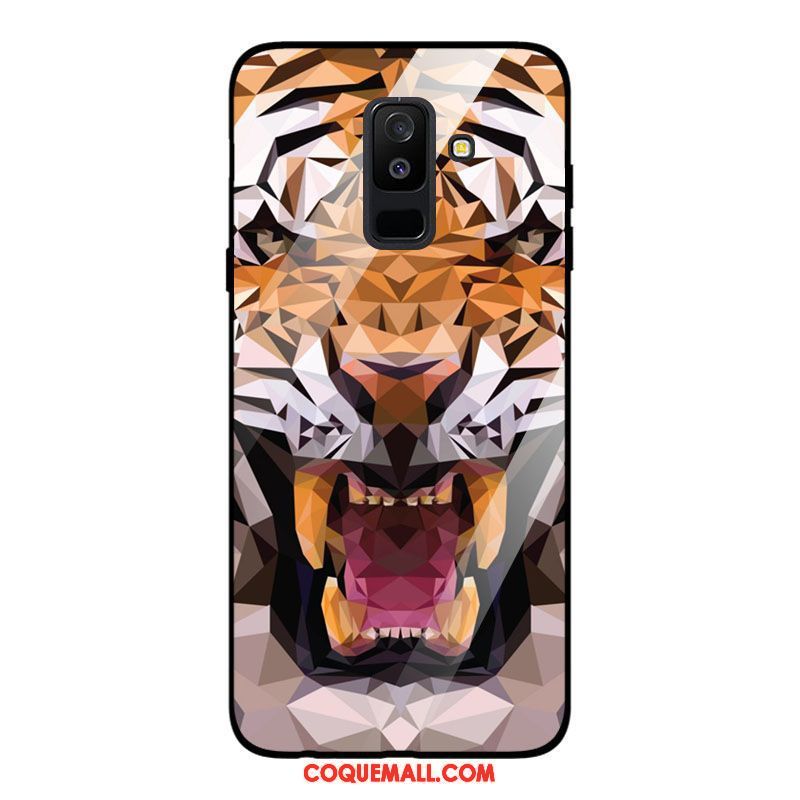 Étui Samsung Galaxy A6 Tempérer Miroir Verre, Coque Samsung Galaxy A6 Étoile Téléphone Portable