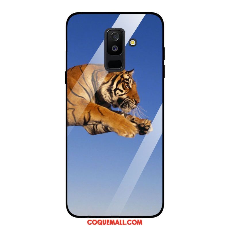 Étui Samsung Galaxy A6 Tempérer Miroir Verre, Coque Samsung Galaxy A6 Étoile Téléphone Portable