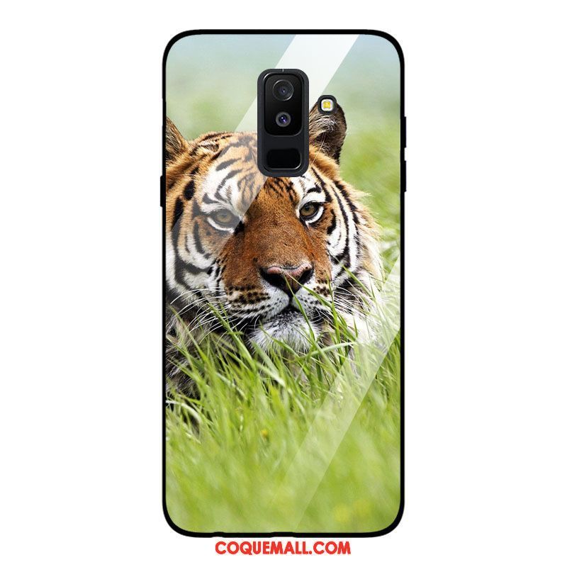 Étui Samsung Galaxy A6 Tempérer Miroir Verre, Coque Samsung Galaxy A6 Étoile Téléphone Portable