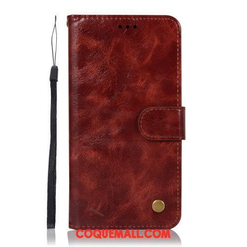 Étui Samsung Galaxy A6+ Téléphone Portable Vintage Protection, Coque Samsung Galaxy A6+ Étoile Portefeuille Braun