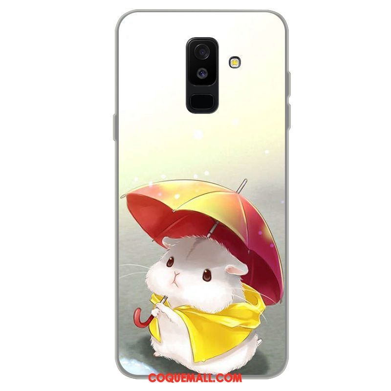 Étui Samsung Galaxy A6+ Téléphone Portable Étoile Dessin Animé, Coque Samsung Galaxy A6+ Rose Fluide Doux