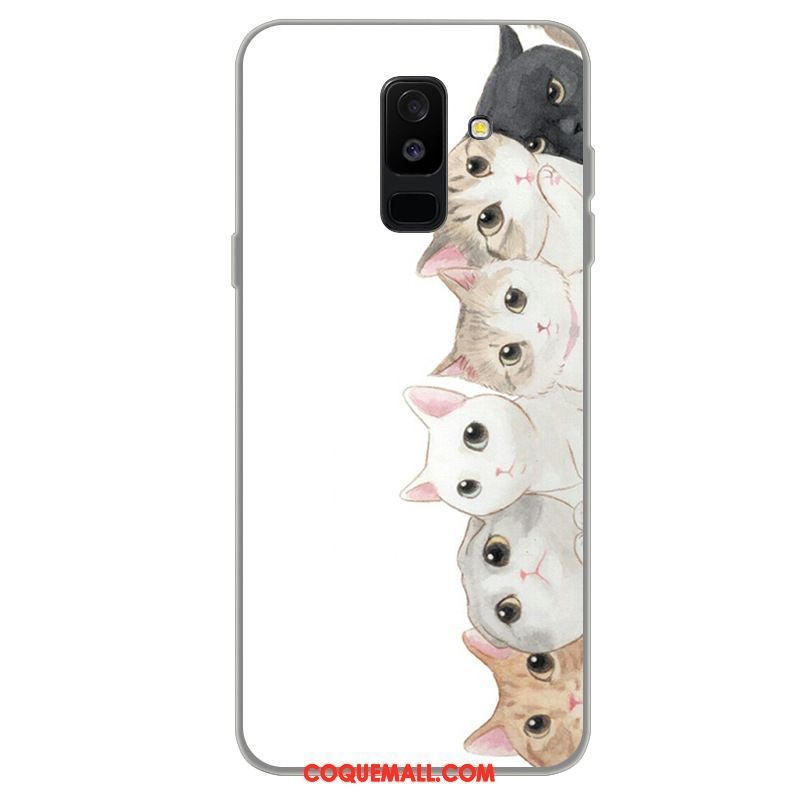 Étui Samsung Galaxy A6+ Téléphone Portable Étoile Dessin Animé, Coque Samsung Galaxy A6+ Rose Fluide Doux