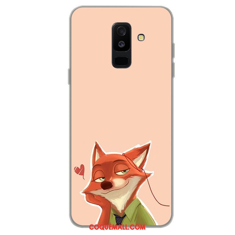 Étui Samsung Galaxy A6+ Téléphone Portable Étoile Dessin Animé, Coque Samsung Galaxy A6+ Rose Fluide Doux