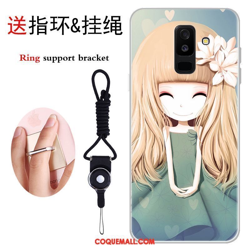 Étui Samsung Galaxy A6 Vert Dessin Animé Créatif, Coque Samsung Galaxy A6 Tendance Charmant