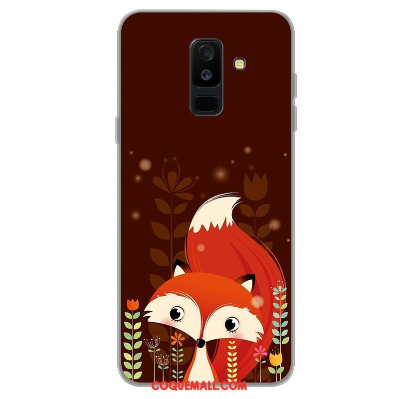 Étui Samsung Galaxy A6+ Étoile Fluide Doux Bleu, Coque Samsung Galaxy A6+ Téléphone Portable Silicone