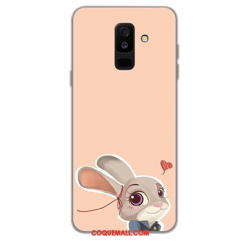 Étui Samsung Galaxy A6+ Étoile Fluide Doux Bleu, Coque Samsung Galaxy A6+ Téléphone Portable Silicone