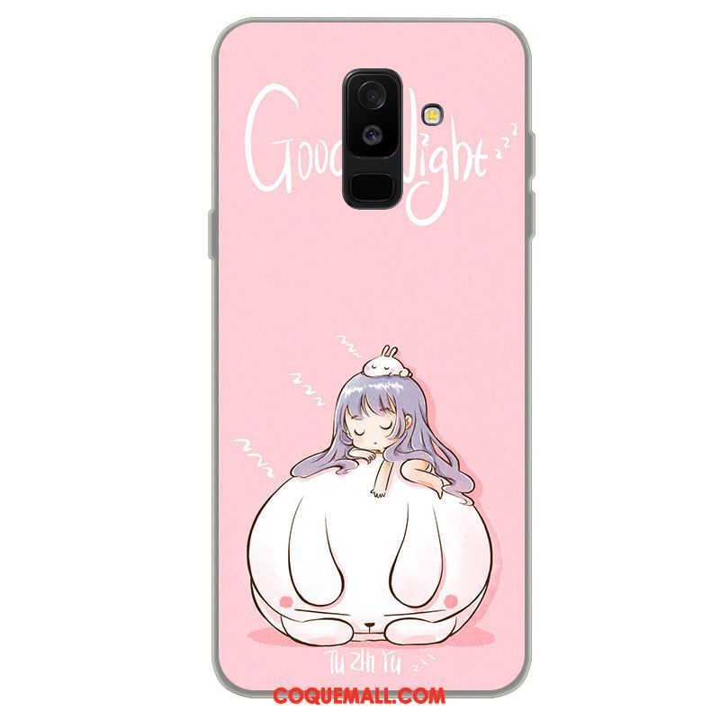 Étui Samsung Galaxy A6+ Étoile Fluide Doux Bleu, Coque Samsung Galaxy A6+ Téléphone Portable Silicone