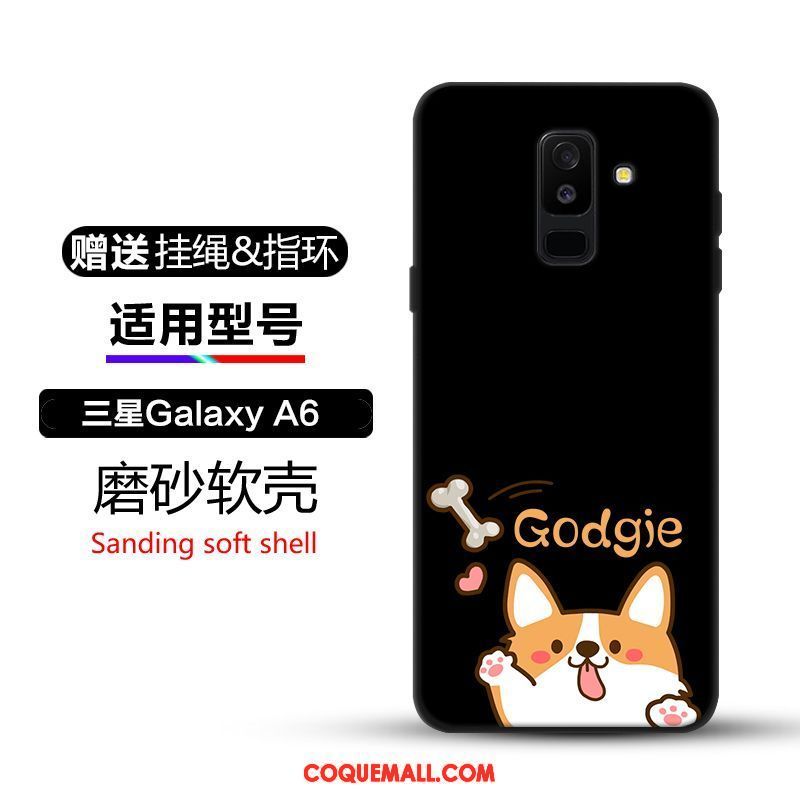 Étui Samsung Galaxy A6+ Étoile Noir Protection, Coque Samsung Galaxy A6+ Tendance Incassable