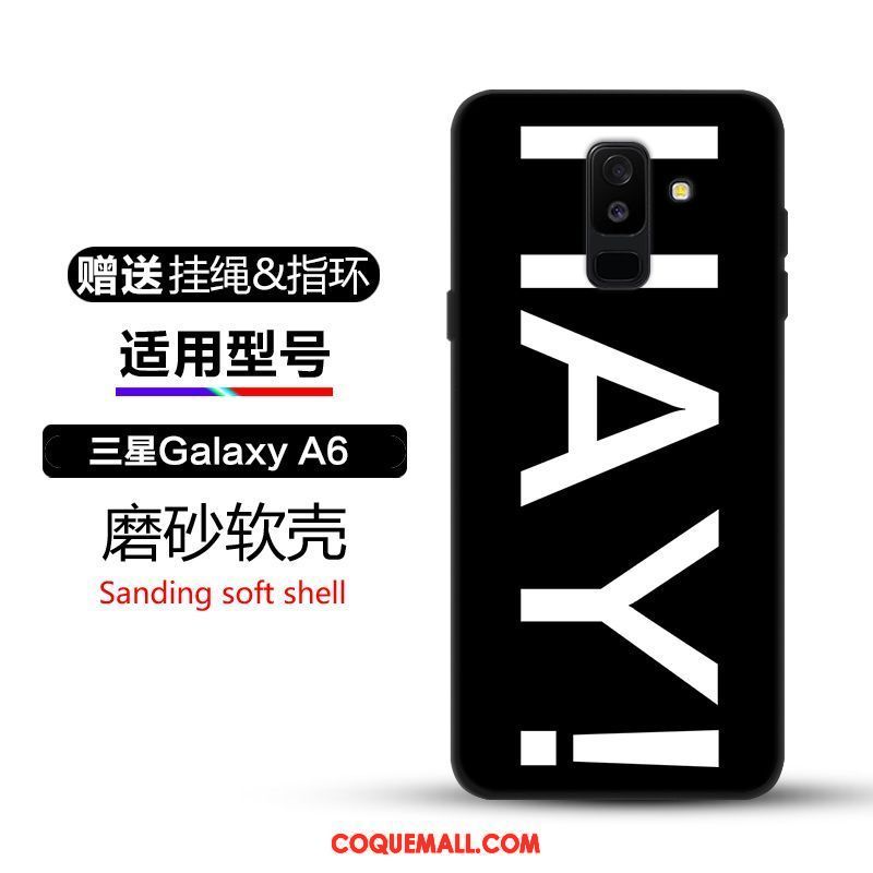 Étui Samsung Galaxy A6+ Étoile Noir Protection, Coque Samsung Galaxy A6+ Tendance Incassable