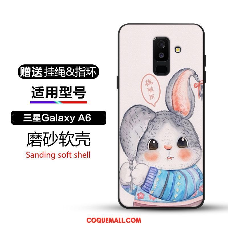 Étui Samsung Galaxy A6+ Étoile Noir Protection, Coque Samsung Galaxy A6+ Tendance Incassable