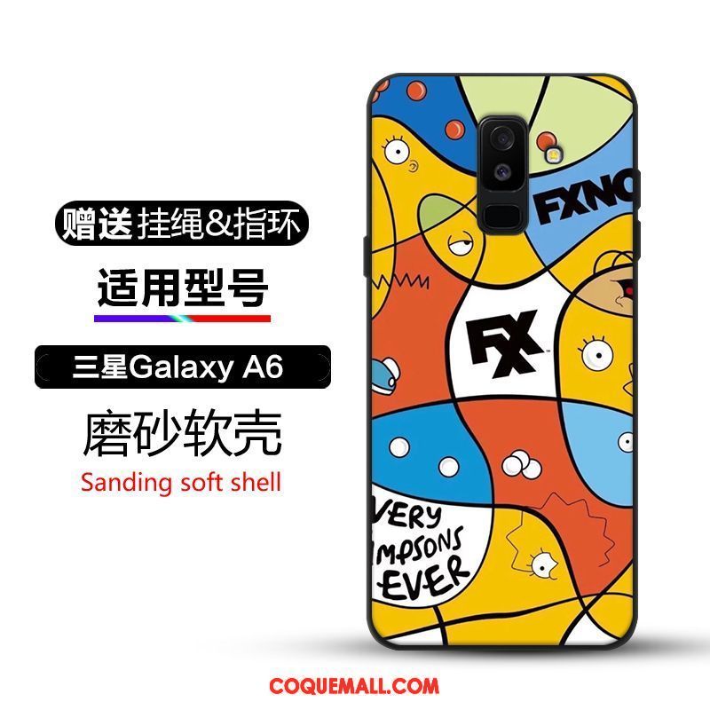 Étui Samsung Galaxy A6+ Étoile Noir Protection, Coque Samsung Galaxy A6+ Tendance Incassable