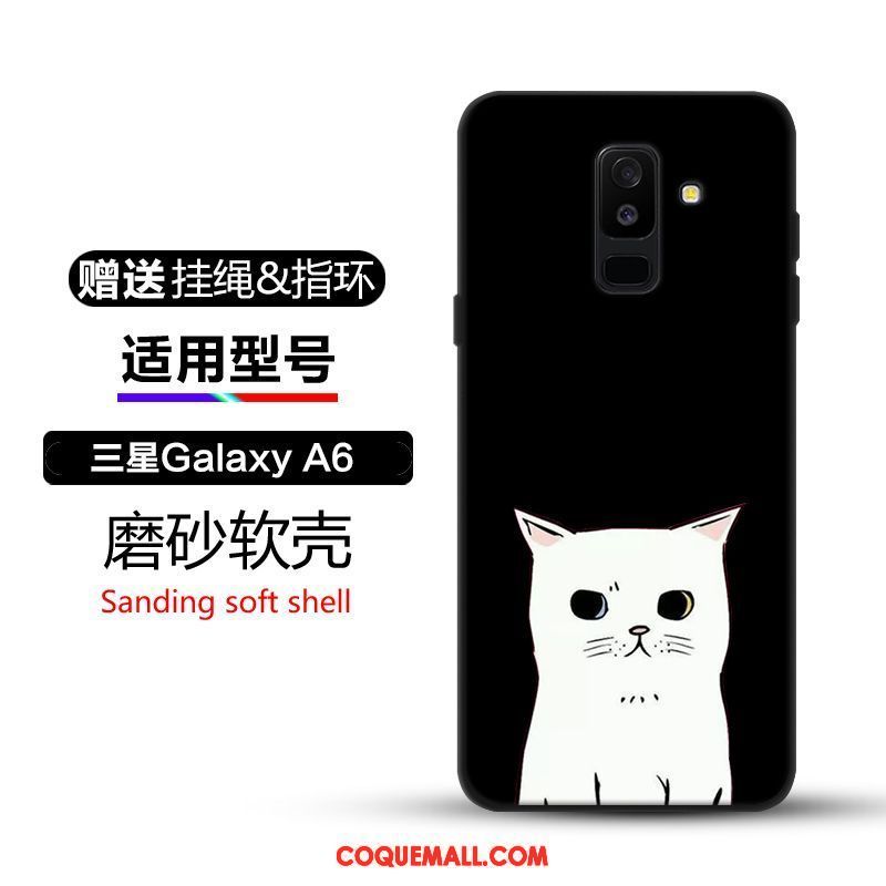 Étui Samsung Galaxy A6+ Étoile Noir Protection, Coque Samsung Galaxy A6+ Tendance Incassable