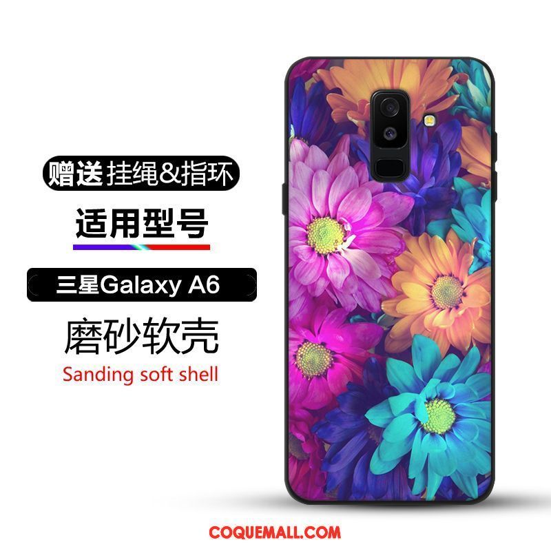 Étui Samsung Galaxy A6+ Étoile Noir Protection, Coque Samsung Galaxy A6+ Tendance Incassable