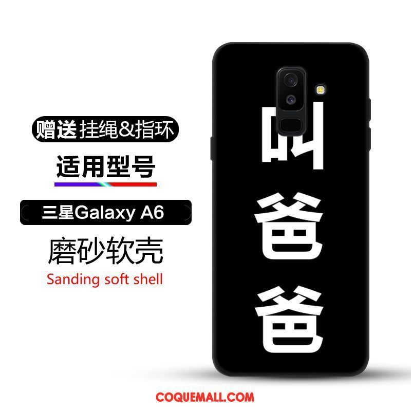 Étui Samsung Galaxy A6+ Étoile Noir Protection, Coque Samsung Galaxy A6+ Tendance Incassable