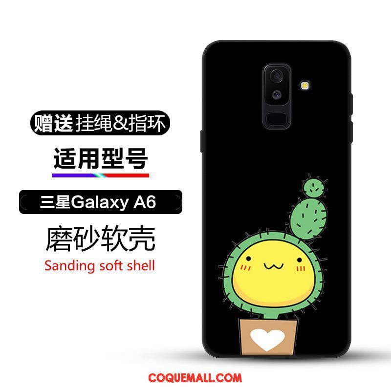 Étui Samsung Galaxy A6+ Étoile Noir Protection, Coque Samsung Galaxy A6+ Tendance Incassable