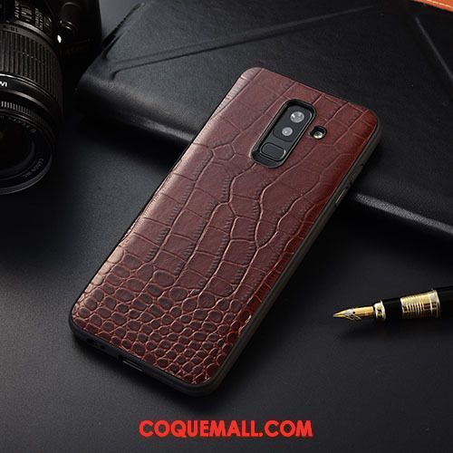 Étui Samsung Galaxy A6+ Étoile Protection Étui En Cuir, Coque Samsung Galaxy A6+ Crocodile Modèle Tout Compris