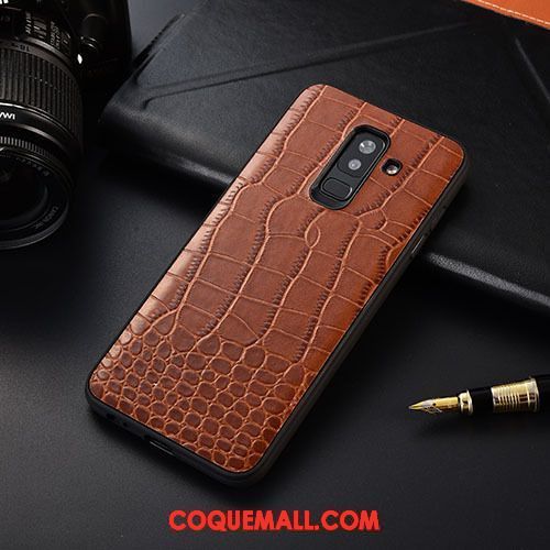 Étui Samsung Galaxy A6+ Étoile Protection Étui En Cuir, Coque Samsung Galaxy A6+ Crocodile Modèle Tout Compris