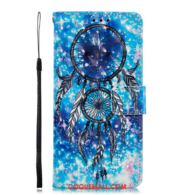 Étui Samsung Galaxy A60 Bleu Téléphone Portable Étoile, Coque Samsung Galaxy A60 Incassable Clamshell