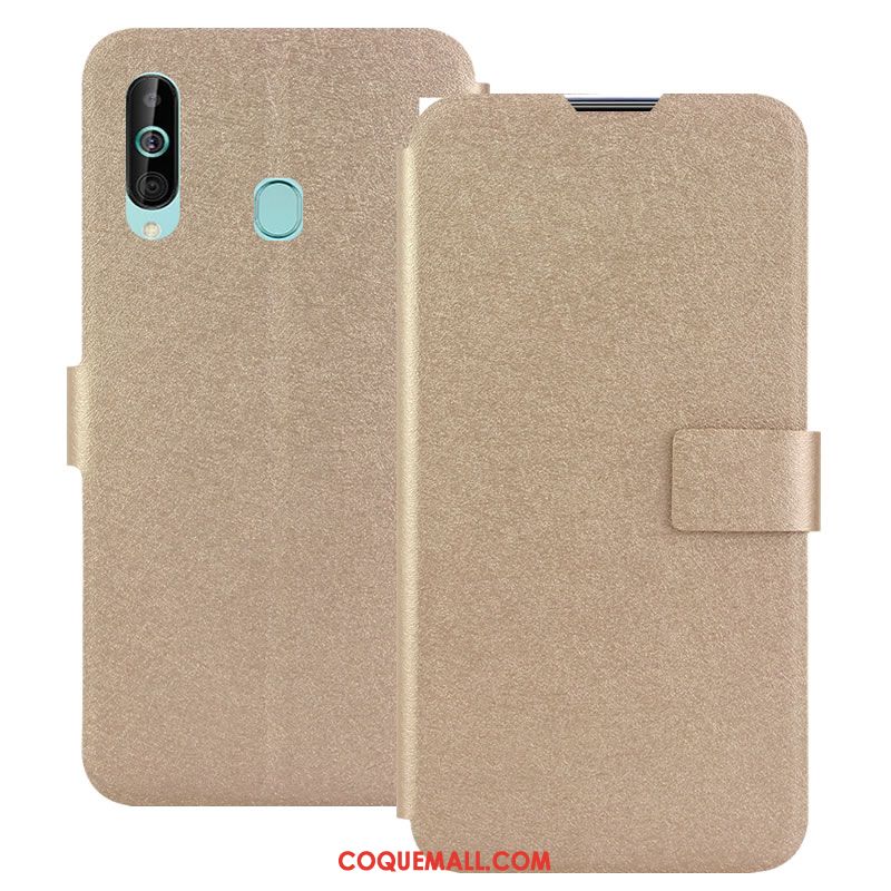 Étui Samsung Galaxy A60 Boucle Magnétique En Cuir Or, Coque Samsung Galaxy A60 Protection Étoile