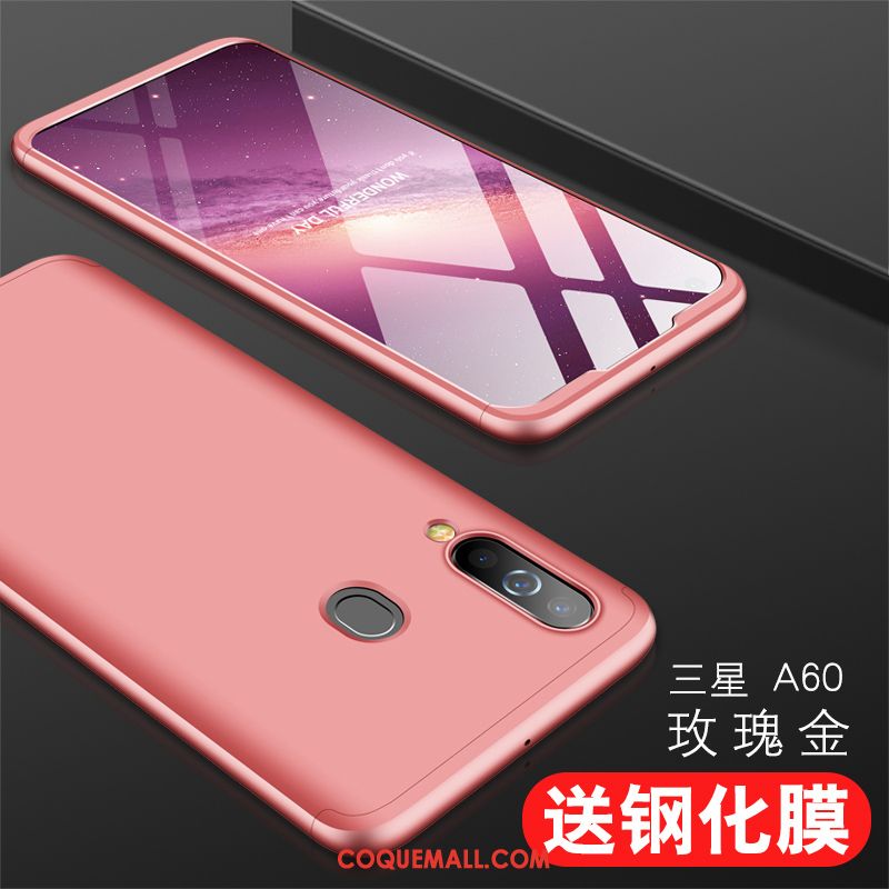 Étui Samsung Galaxy A60 Délavé En Daim Ornements Suspendus Tout Compris, Coque Samsung Galaxy A60 Membrane Noir